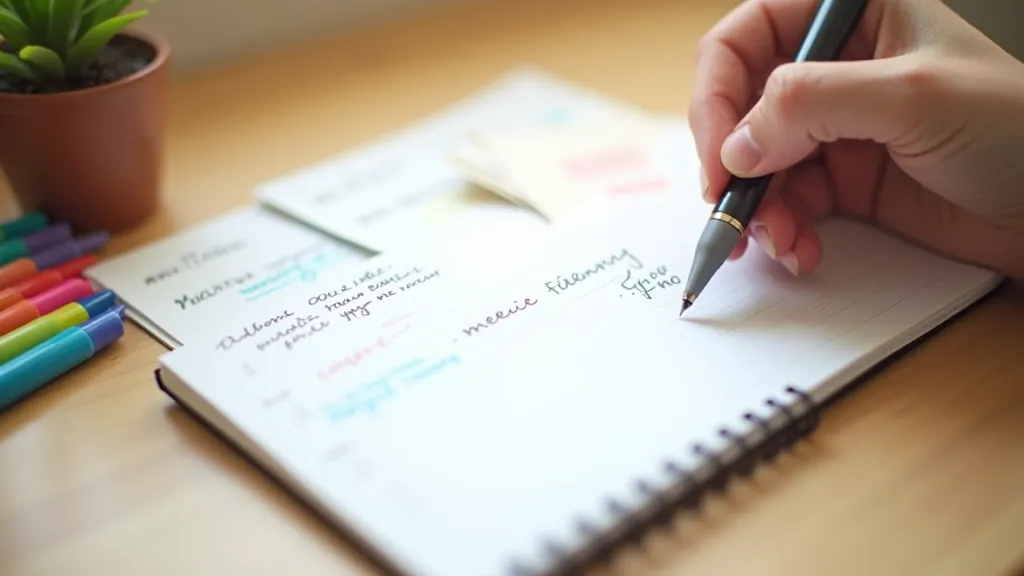 Notebook ar pašrakstītiem finanšu mērķiem un plānošanas uzmetumiem